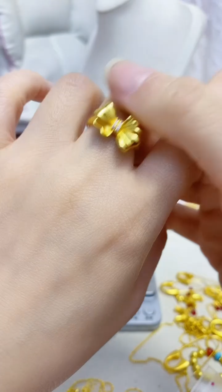 合金无015蝴蝶结戒指