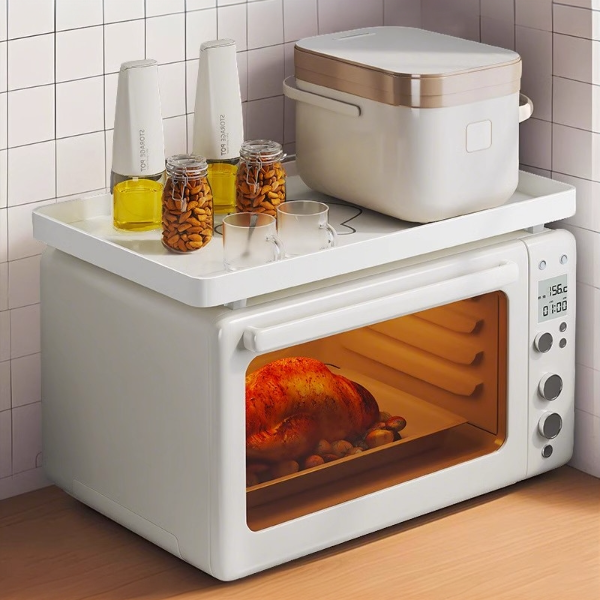 微波炉分层板置物架厨房台面调味料收纳多功能家用电饭煲烤箱架子