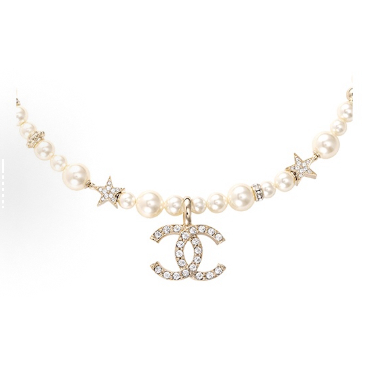 CHANEL香奈儿 星星珍珠双C 金属 项链  金色ABB256-B13560-NQ105