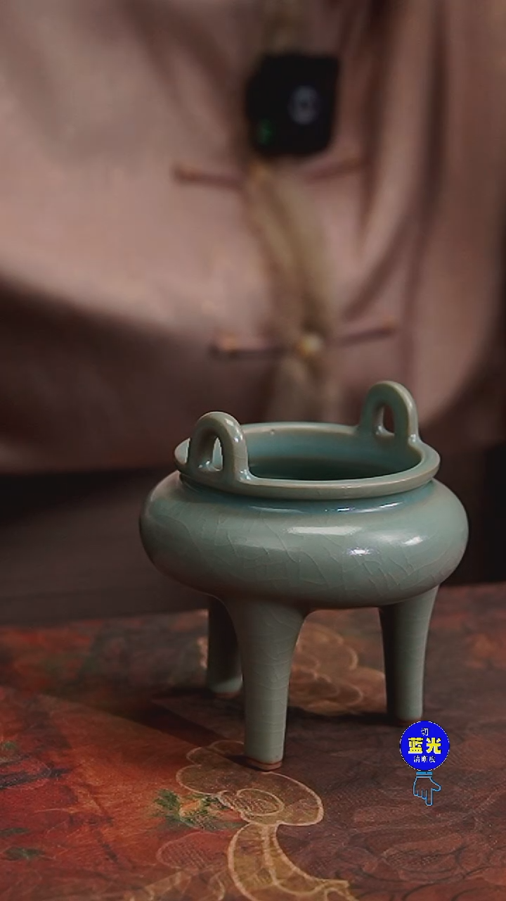 摆件瓷瑕品清凉寺原矿釉高足充耳炉422