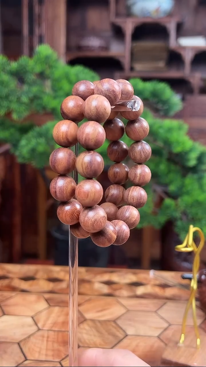 手串/手链黄花梨/降香黄檀保真海黄1.5 顺纹油梨料无胶无蜡原木色