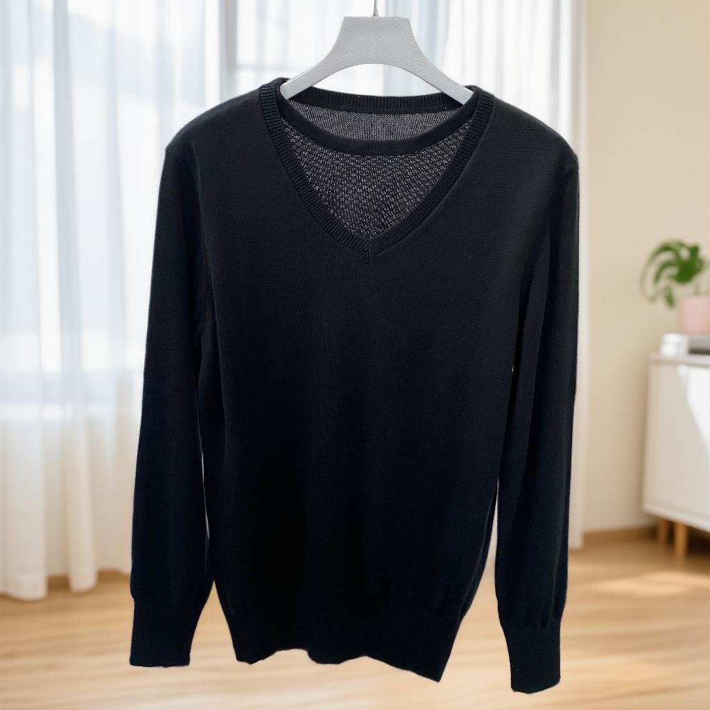 8A835  时尚休闲V领长袖毛衣