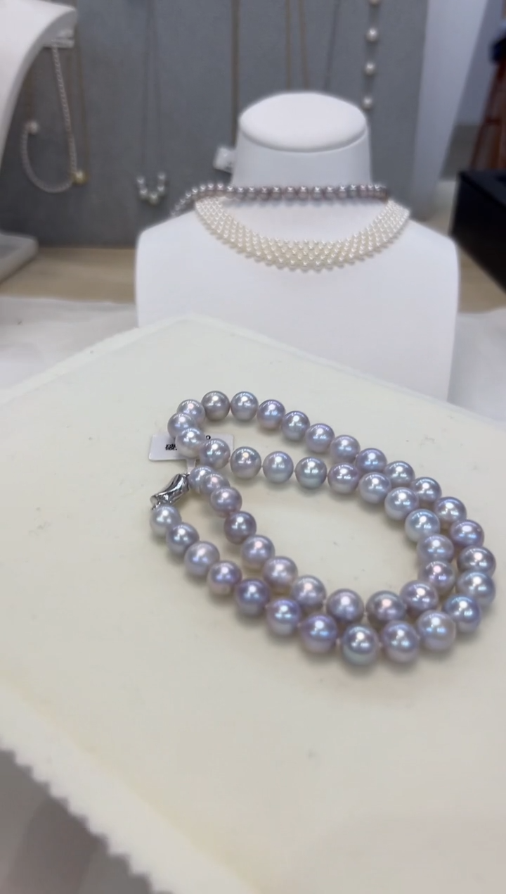 淡水珍珠银S925镶嵌颈饰8.5-9.5MM