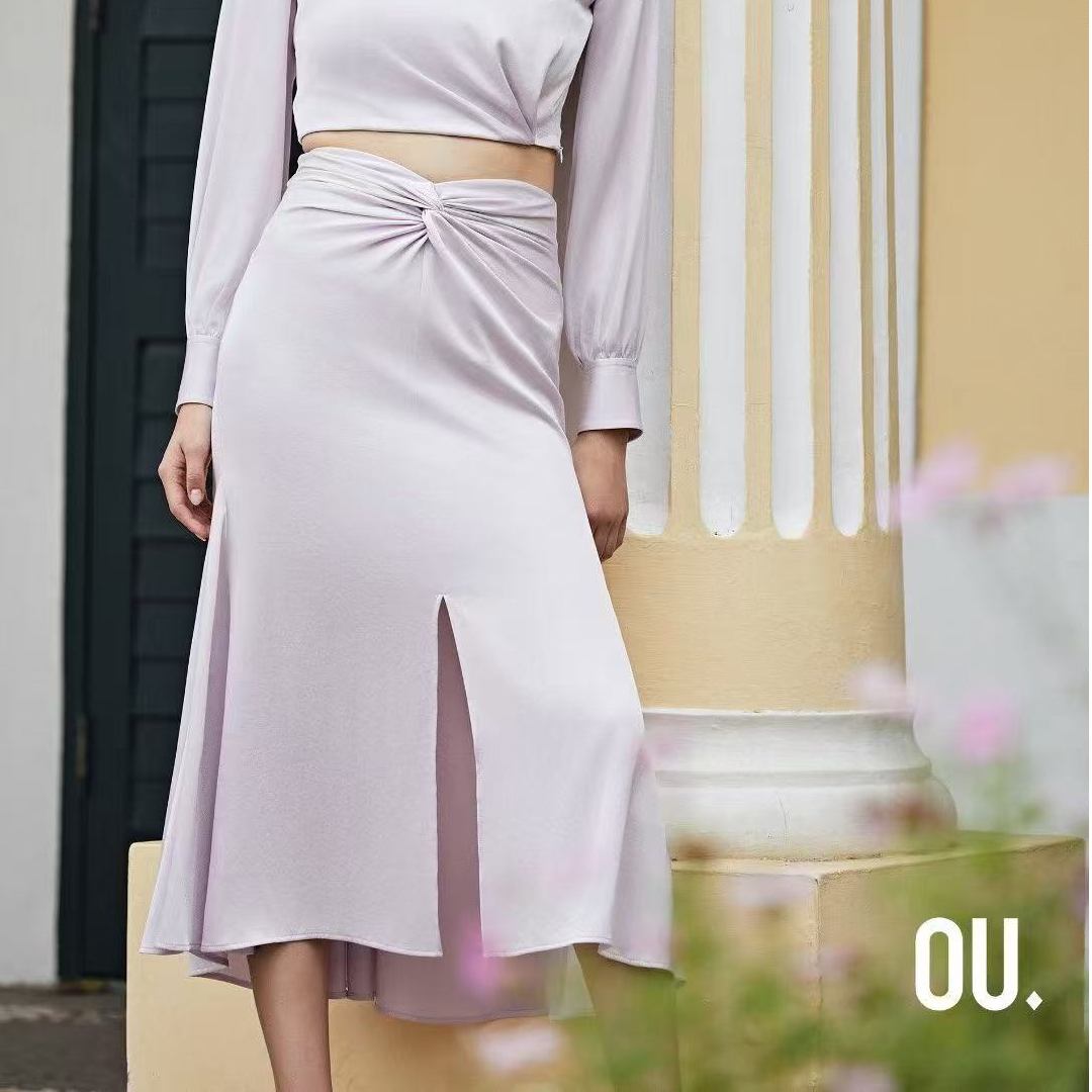 OU.FASHINO半身裙轻奢开叉包臀修身1112410404                 .