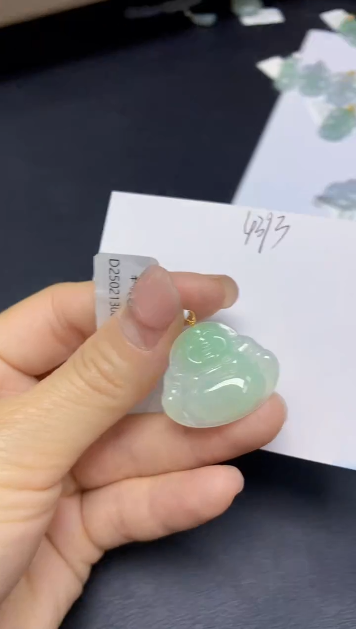 【闪购商品】翡翠挂件18K金镶嵌 天然翡翠A货