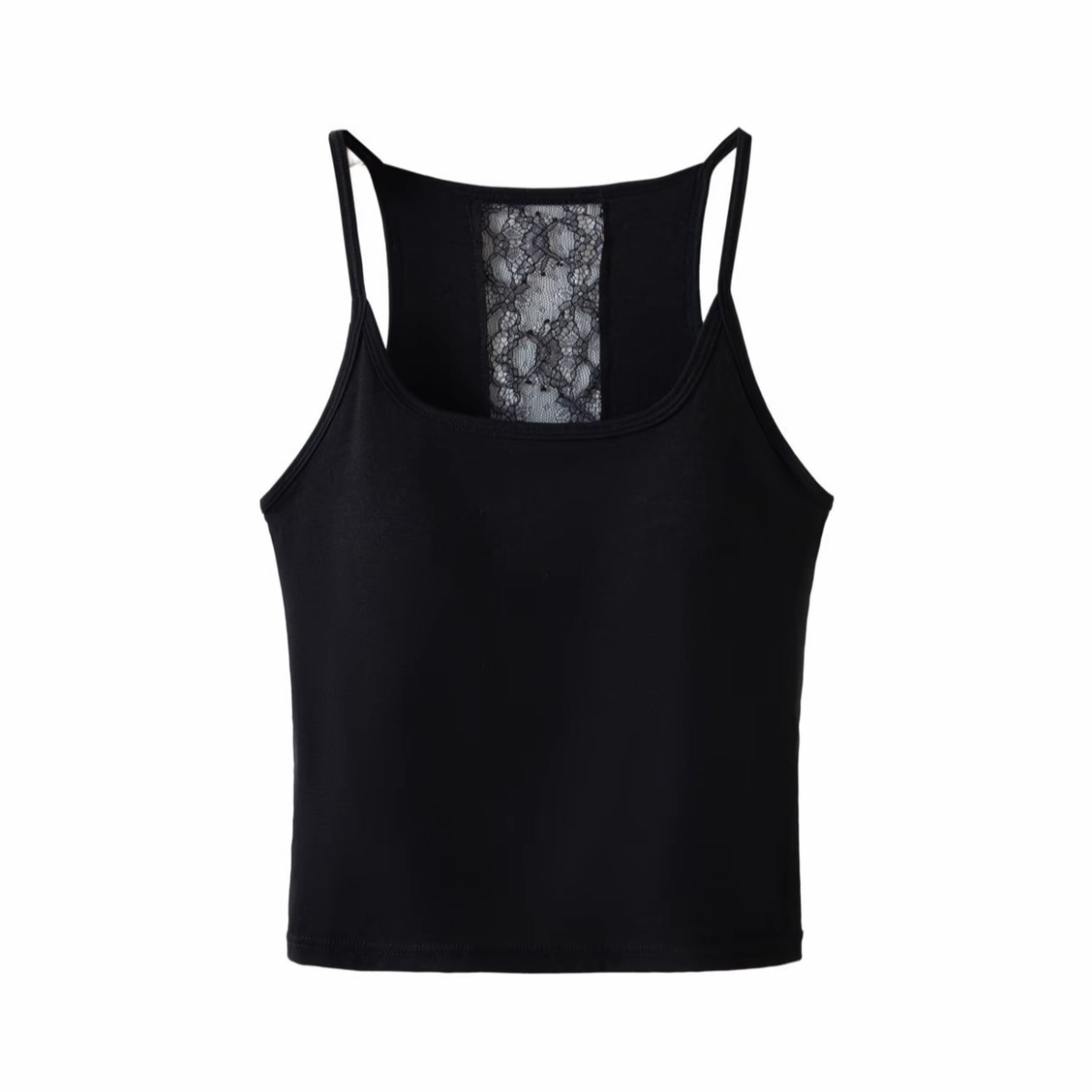 莫代尔设计感蕾丝美背拼接显瘦胸垫一体背心女MZ026001