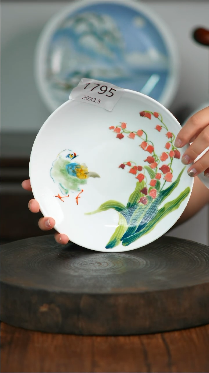 盘手绘釉下彩餐具 碗盘1795