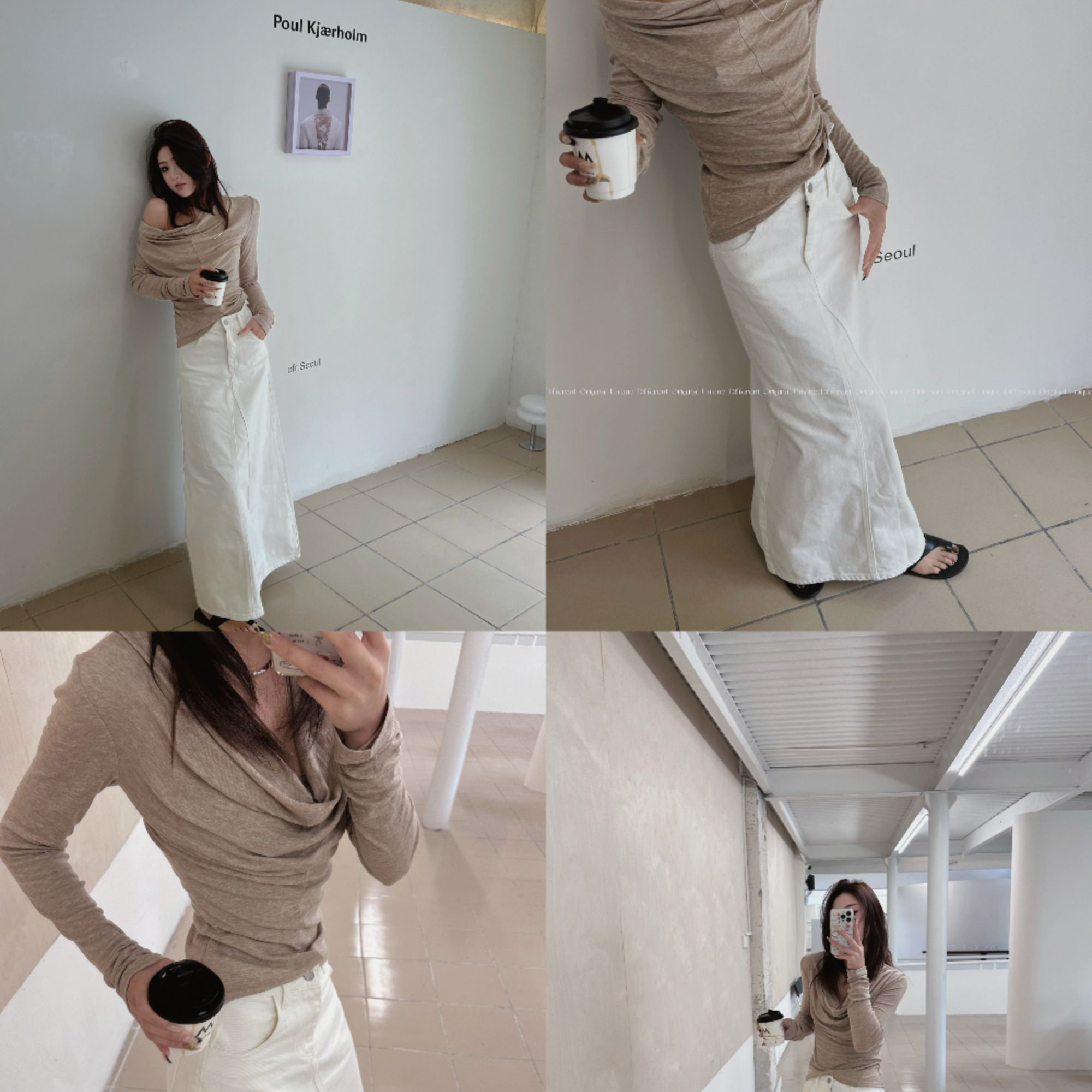 DOU×【独占心扉】初春新款气质修身时尚高级感荡领多穿针织长袖