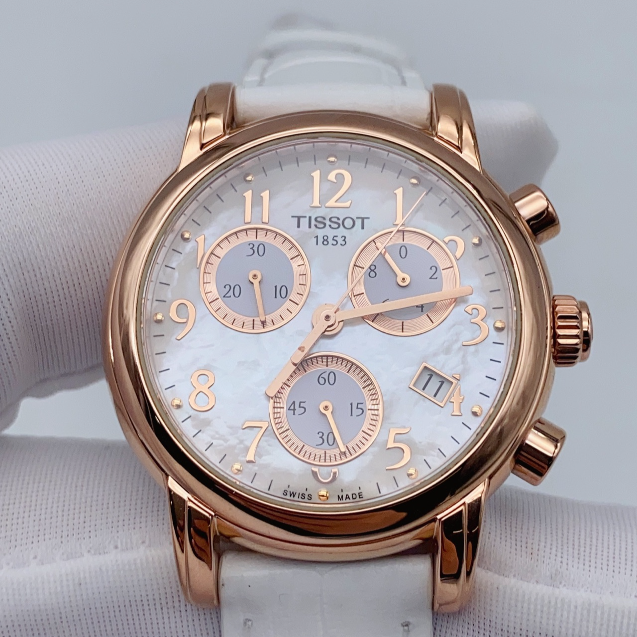 99新 Tissot/天梭 T-LADY 石英机芯 精钢镀金 35毫米 专柜价3850