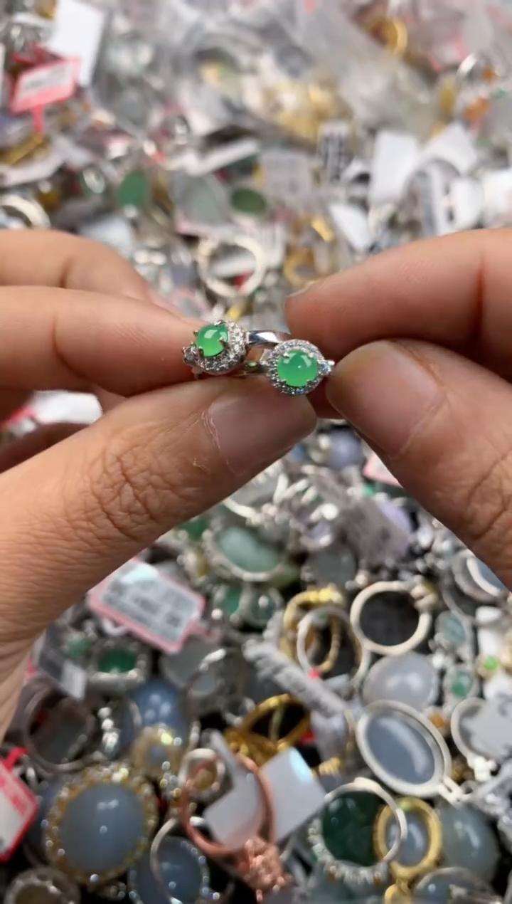 银S925镶嵌戒指翡翠9999----4