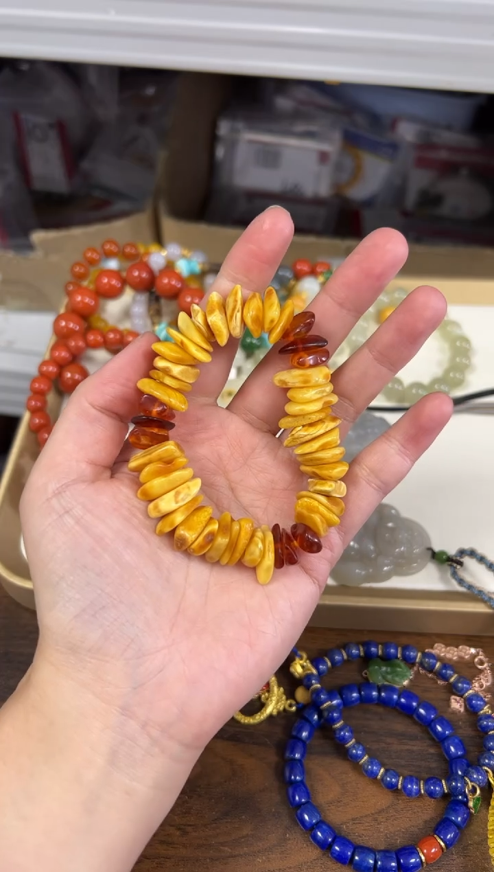 手链蜜蜡未镶嵌孤品琥珀蜜蜡设计款手链[116]