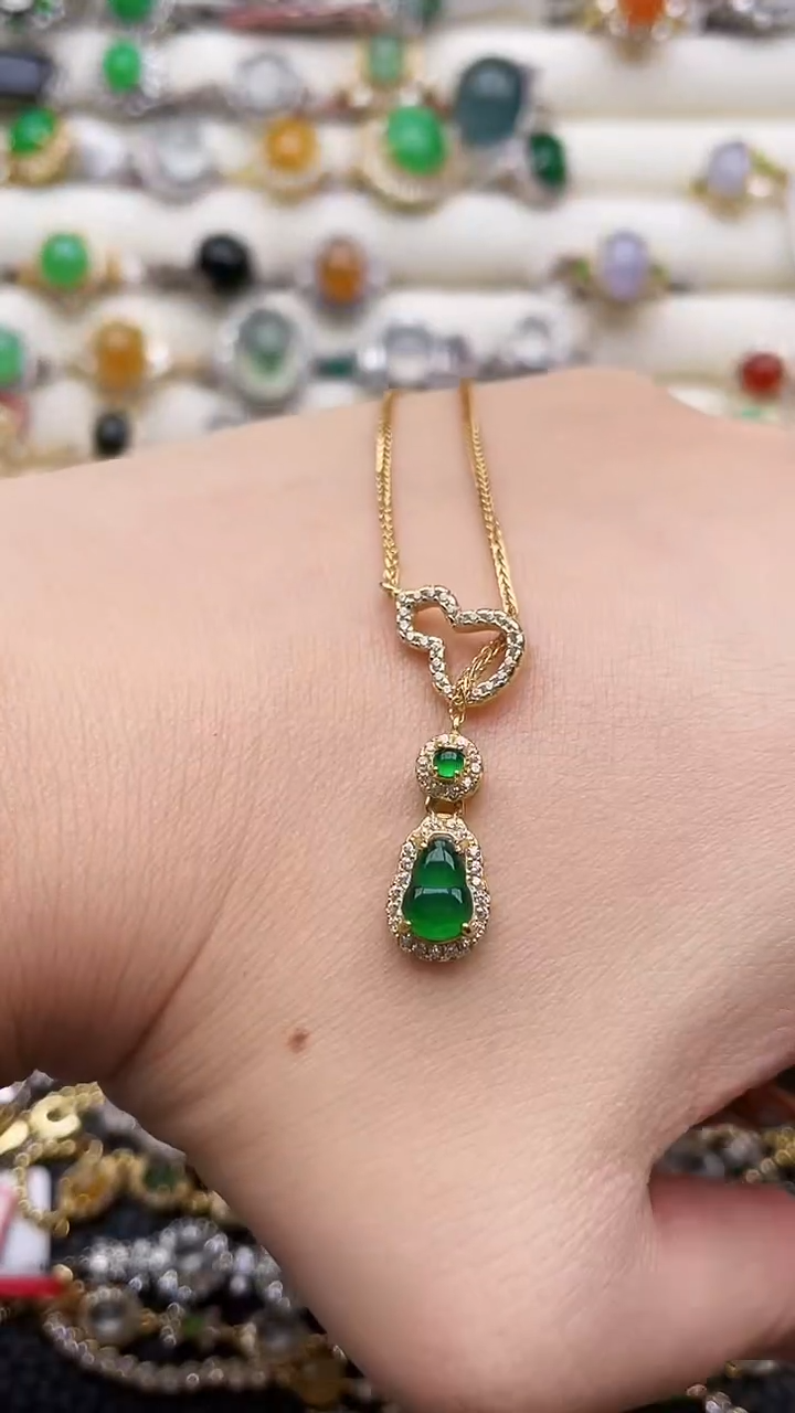 吊坠(不含链)银S925镶嵌翡翠212