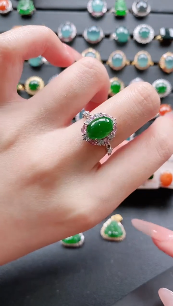 【闪购商品】翡翠戒指银S925镶嵌11111111