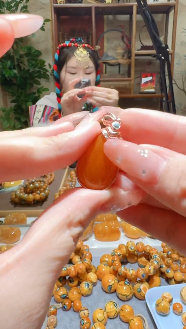蜜蜡颈饰银S925镶嵌43天然蜜蜡珠宝奇石全都保真