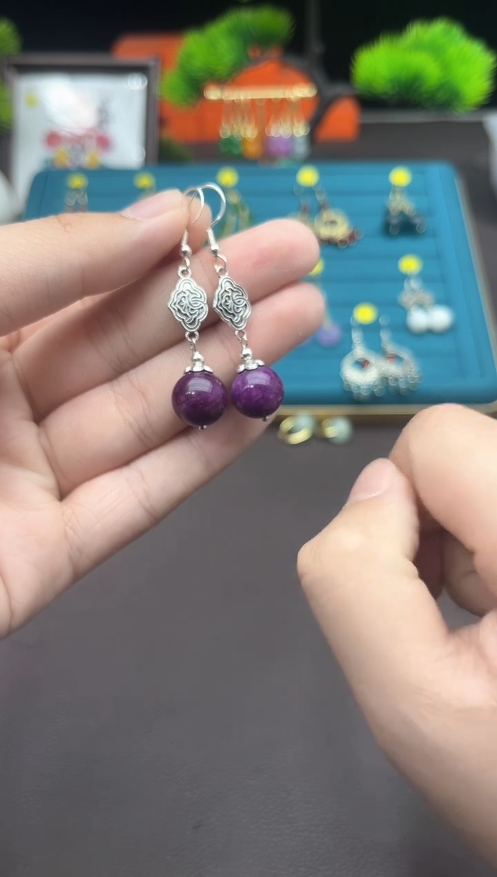 【闪购商品】玛瑙/玉髓耳钉银S925镶嵌202000