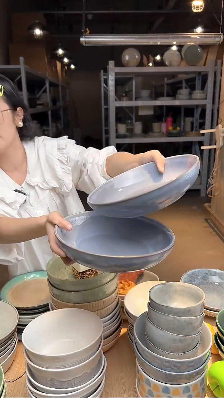 瓷159外贸尾货高温釉下彩陶瓷餐具默认微瑕