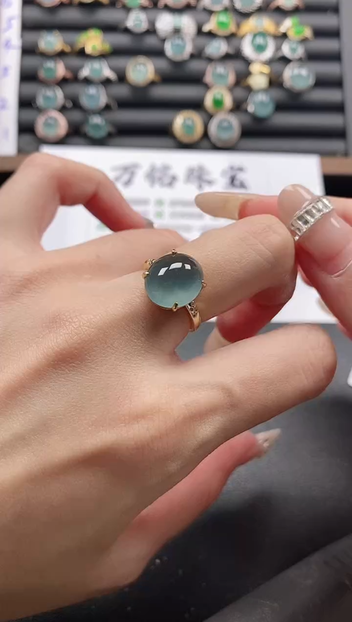 银S925镶嵌戒指翡翠51151