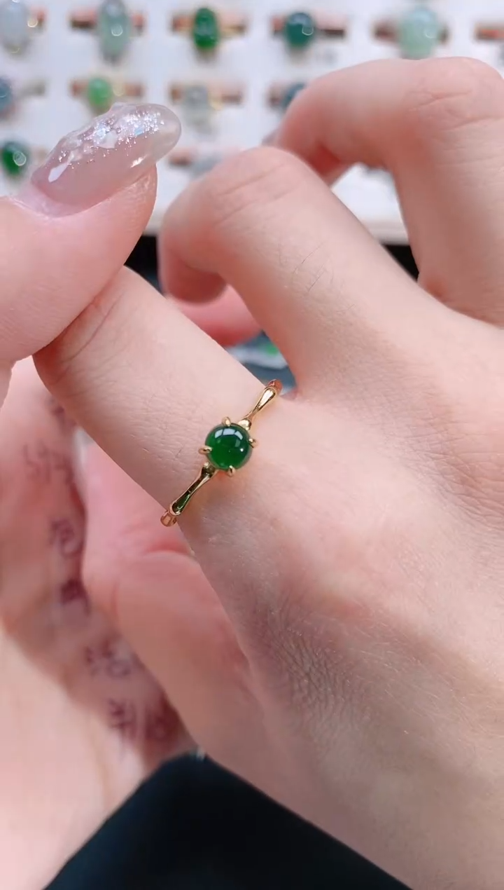 银S925镶嵌戒指翡翠天然翡翠