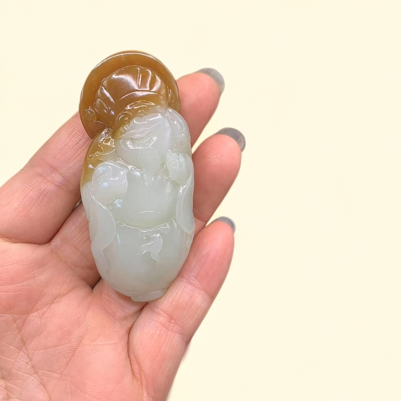 【琪玉轩】精品时尚和田玉俏色巧雕财神