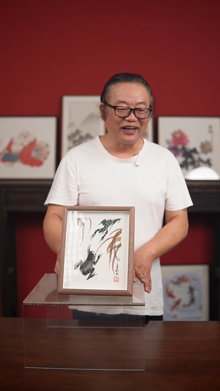 国画手绘-10寸摆台李庆云作品