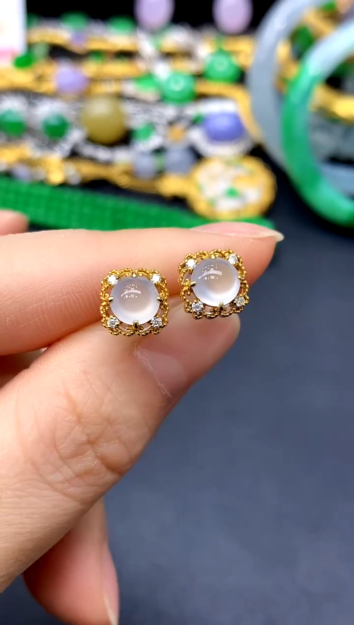 18K金镶嵌翡翠耳饰232-中国好珍宝