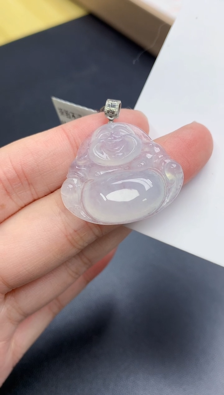 颈饰银S925镶嵌翡翠天然A货