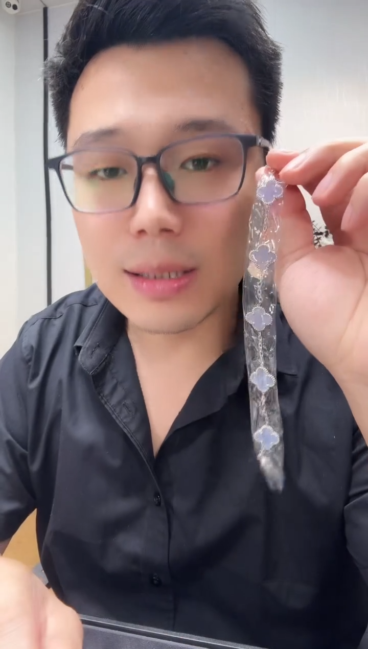 18K金镶嵌手链玛瑙/玉髓-****h紫色k白，五花手链