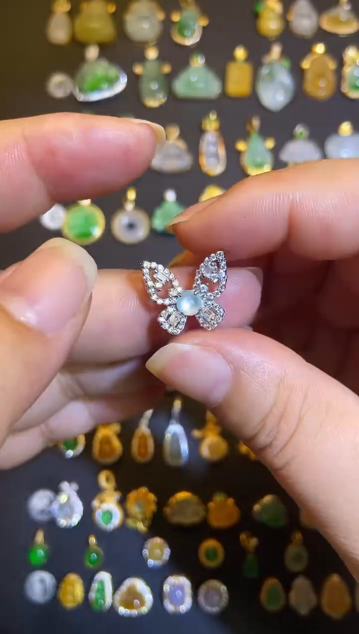 吊坠(不含链)银S925镶嵌翡翠1