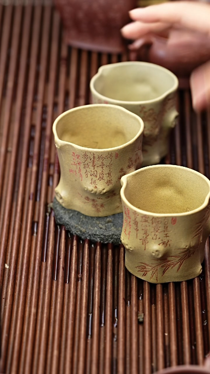 茶杯紫砂非遗茶器-松竹梅套组