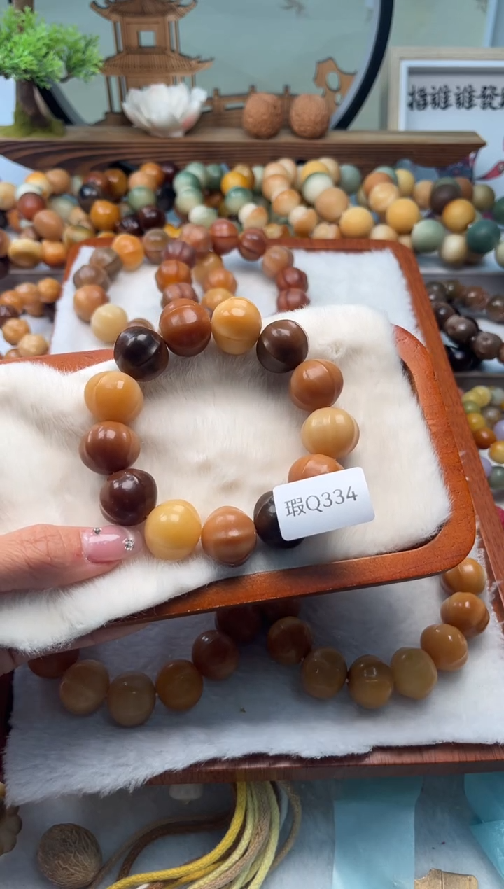 【闪购商品】菩提根/象牙果手串19+mm鲨鱼背一串瑕Q334