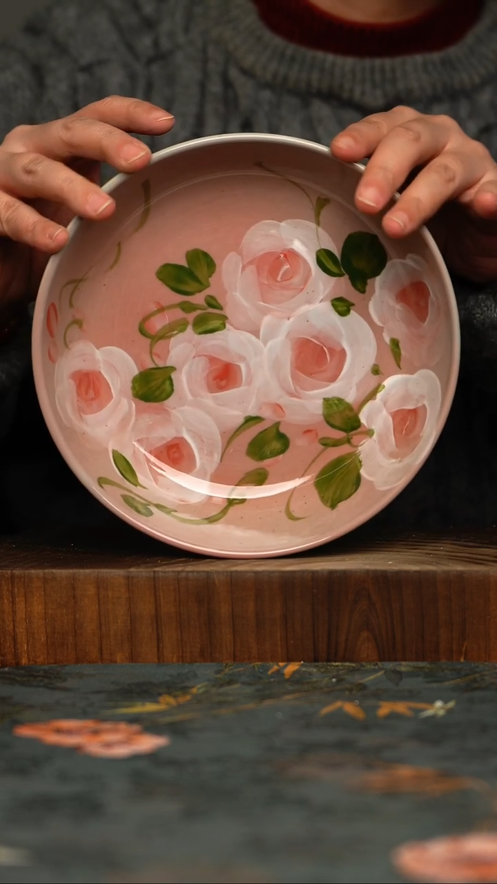 瓷片釉下彩手工手绘同款陶器