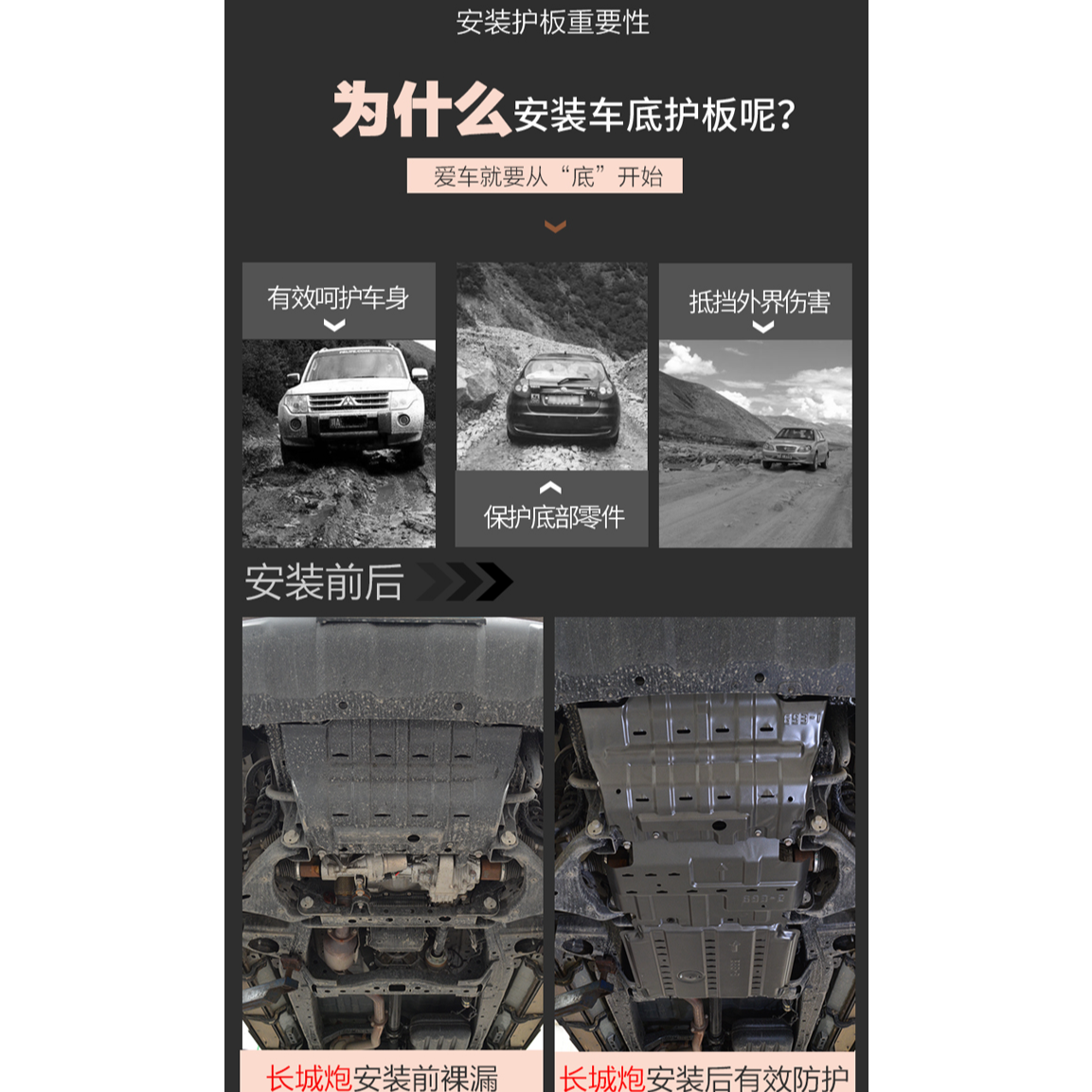 皮卡大叔严选GR铝镁合金底盘护板皮卡车硬派越野车适用