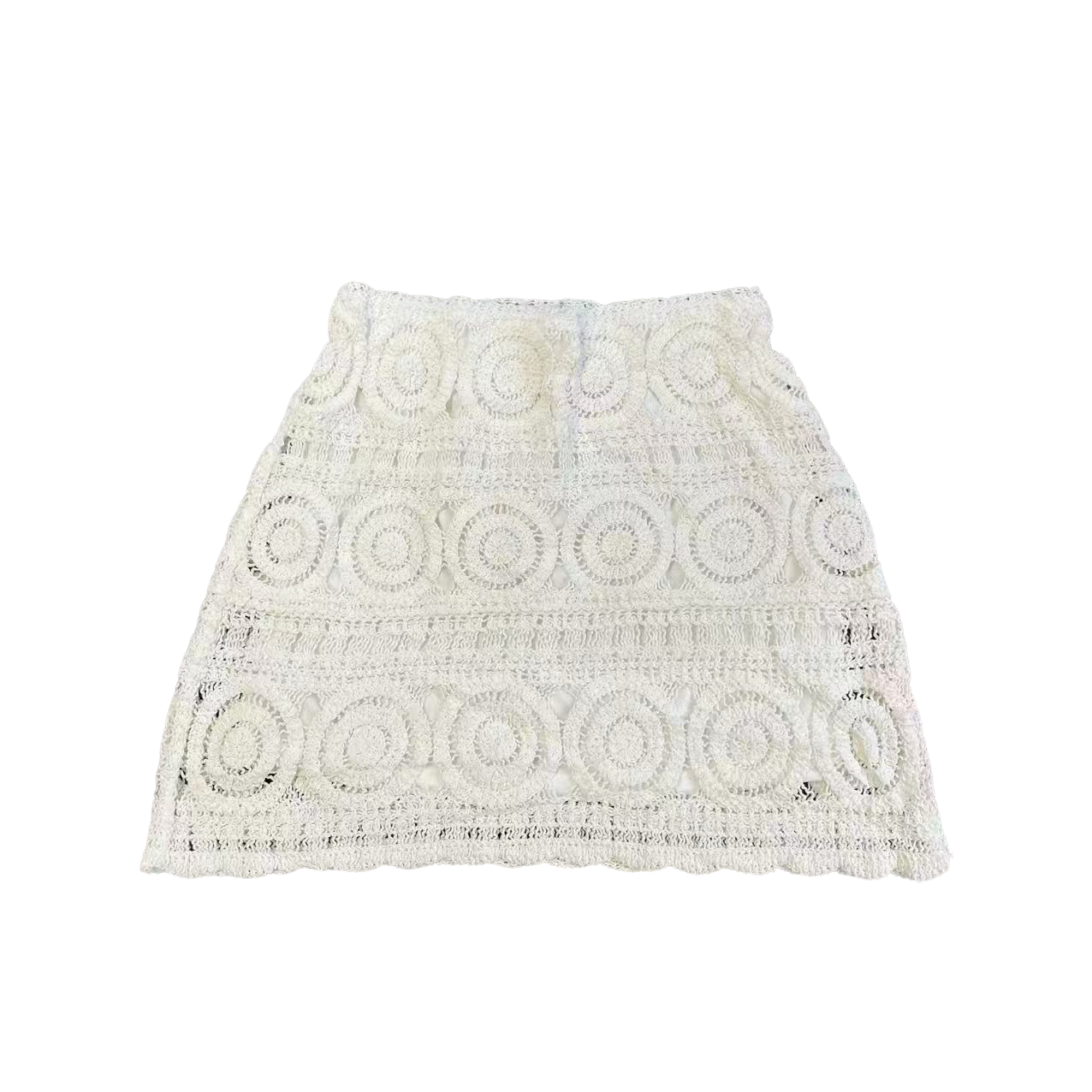 新款镂空手工编织a字型短裙