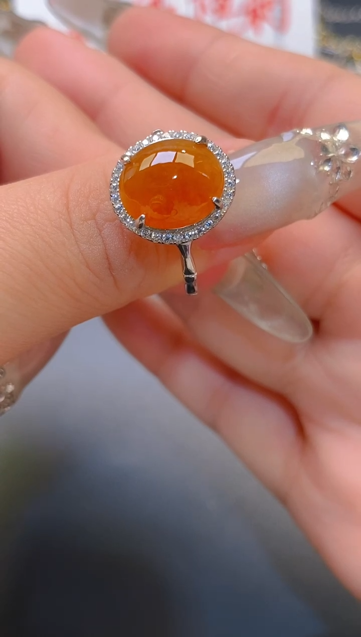 【闪购商品】翡翠耳饰银S925镶嵌天然A货翡翠1