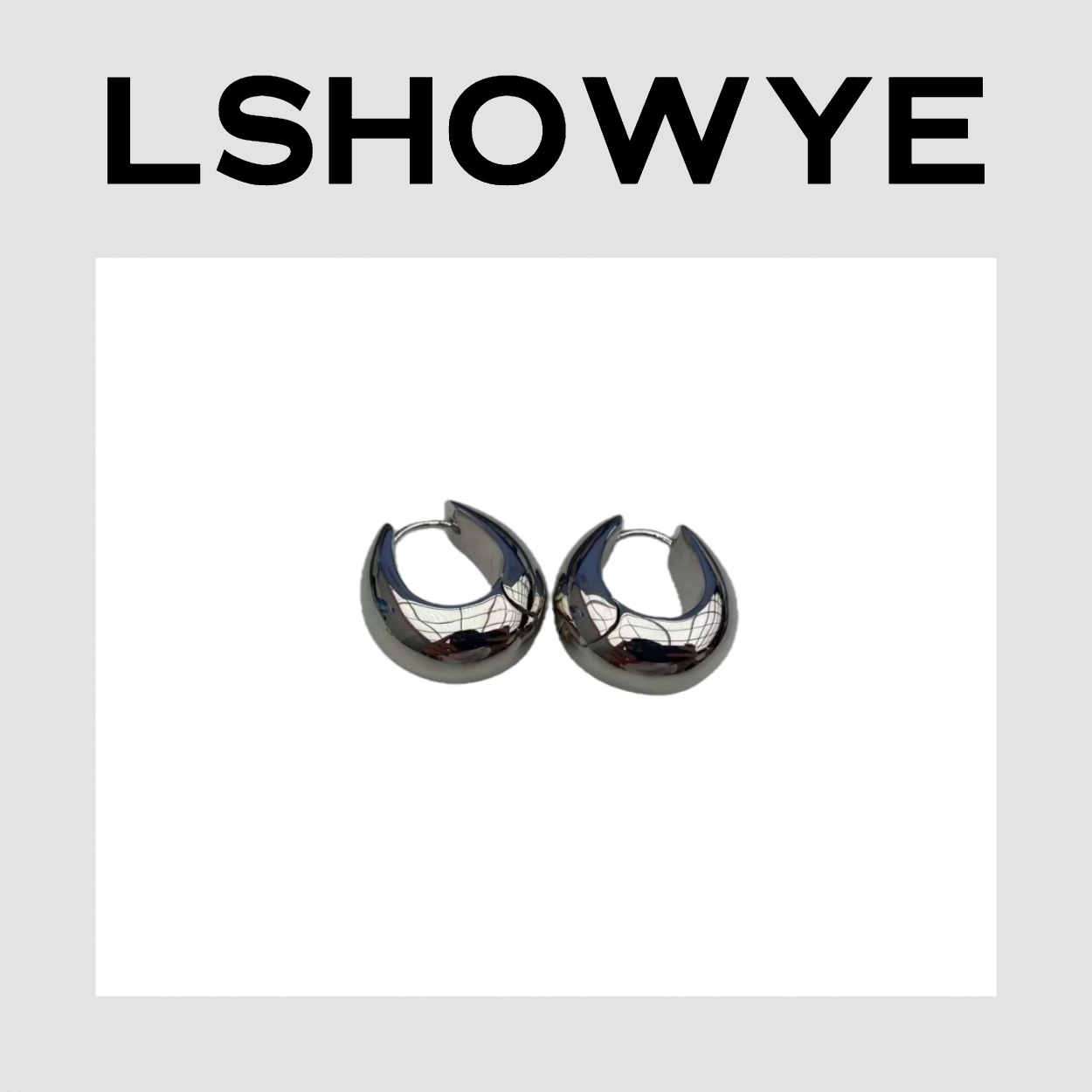 合金亚克力耳饰 LSHOWYE｜大号U形水滴耳环 e10870