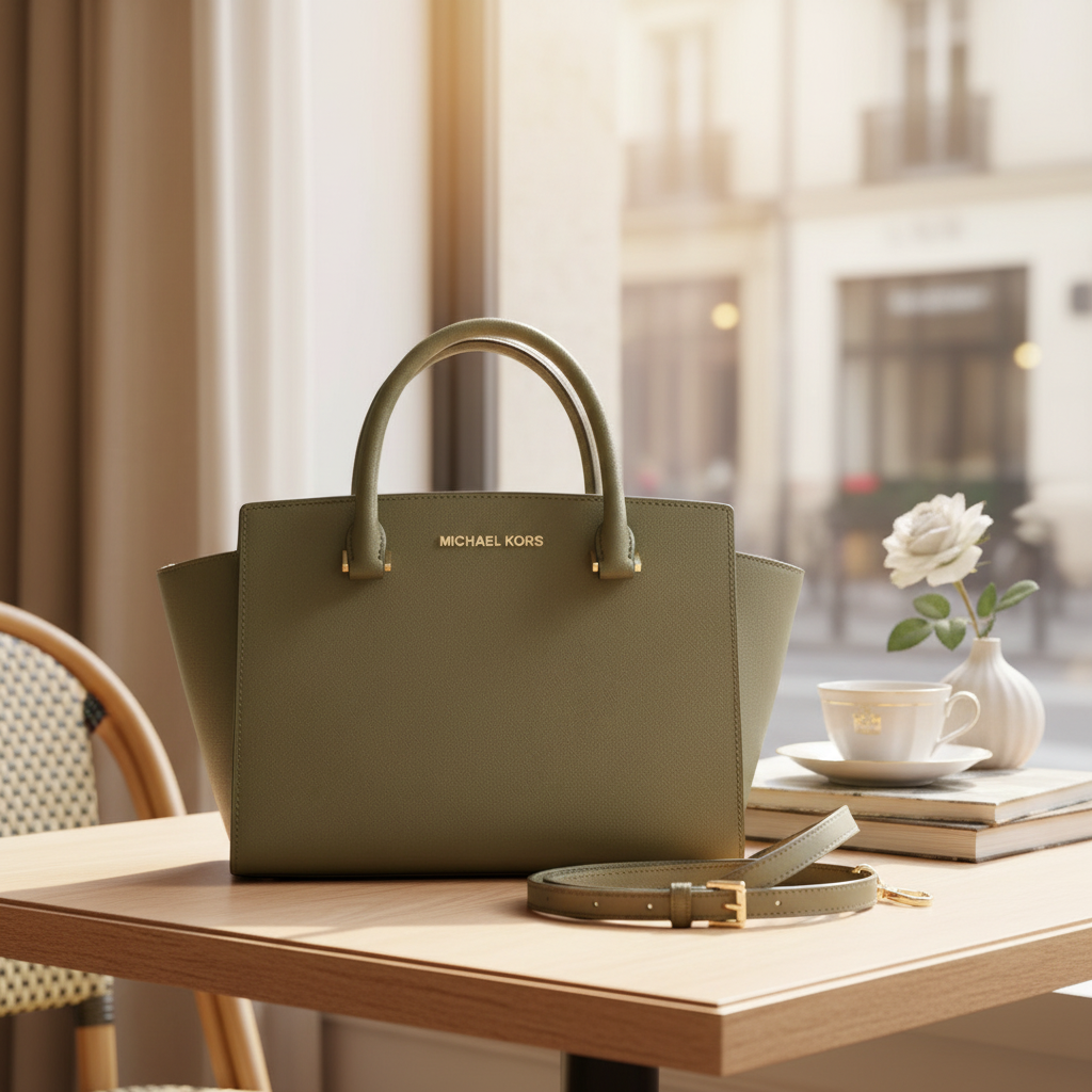 95新 MICHAEL KORS/迈克高仕 橄榄绿色单肩斜挎包 1840 9636  