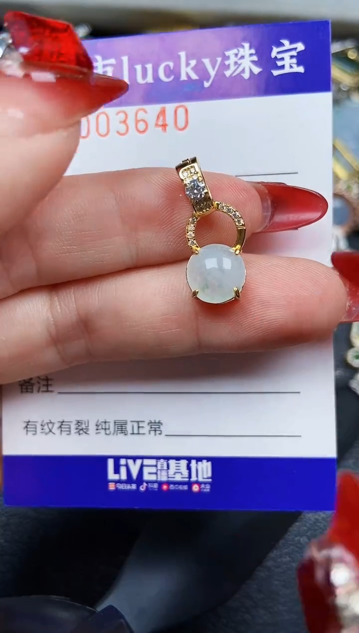 【闪购商品】翡翠颈饰银S925镶嵌3640