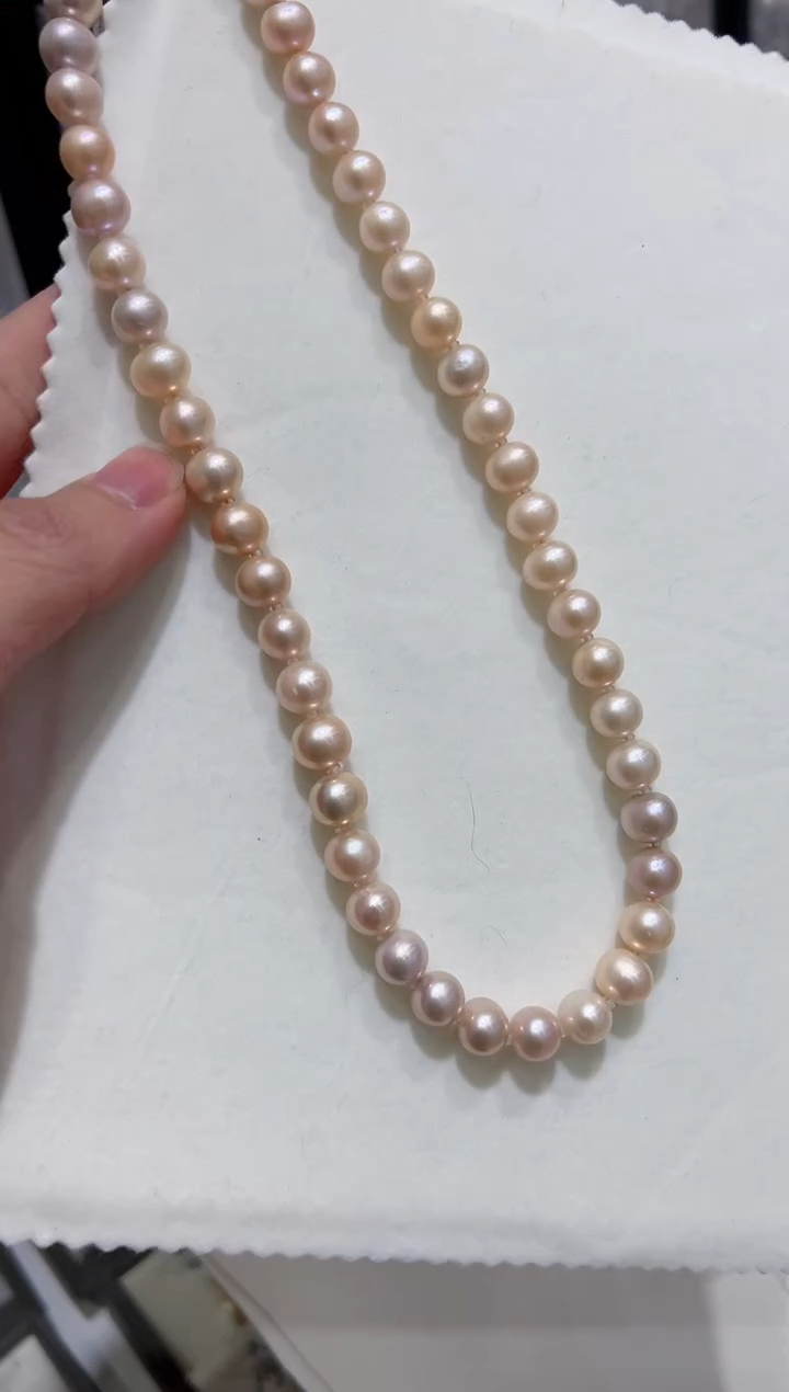 【闪购商品】淡水珍珠项链未镶嵌s148  珍珠 8-9多样性发一