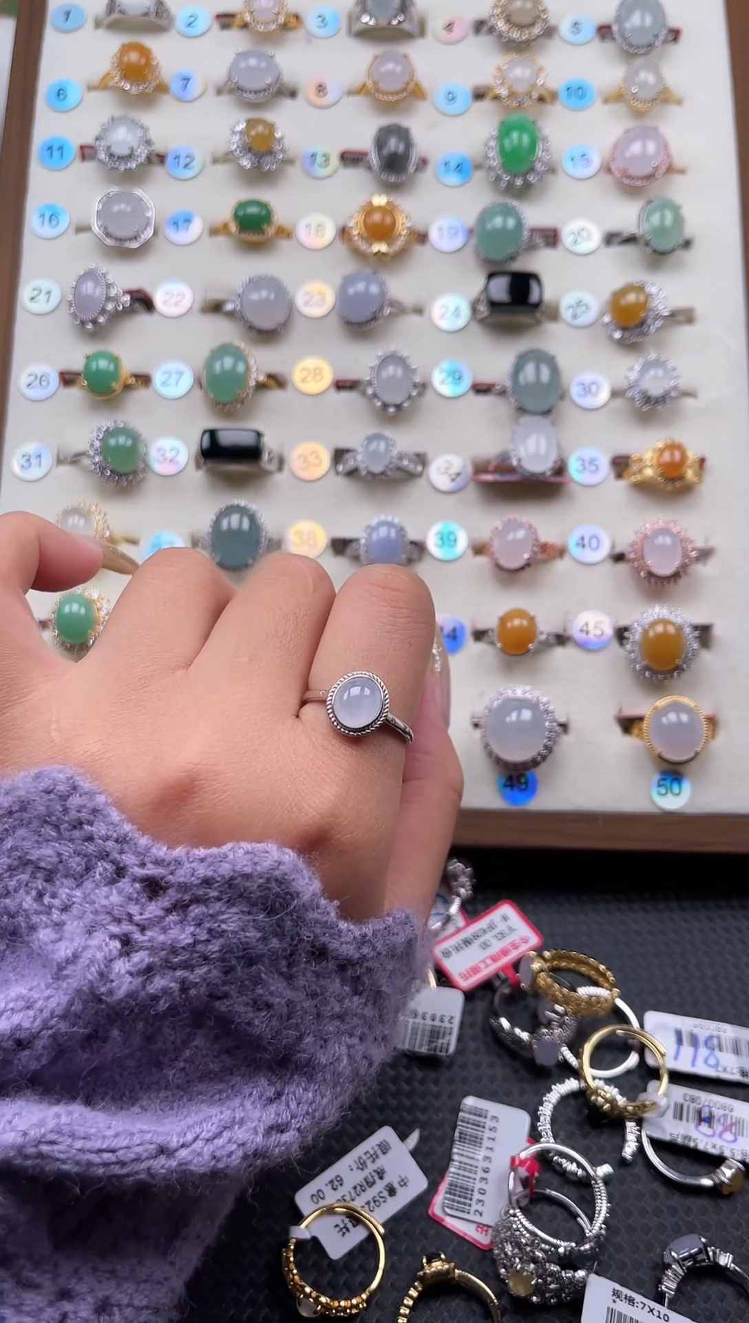 【闪购商品】翡翠戒指银S925镶嵌天然A货翡翠戒指