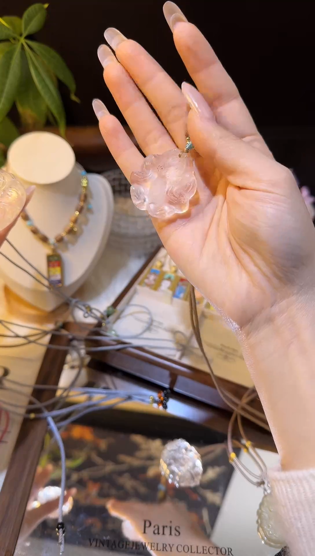 吊坠(不含链)未镶嵌水晶白水晶美人狐编绳款