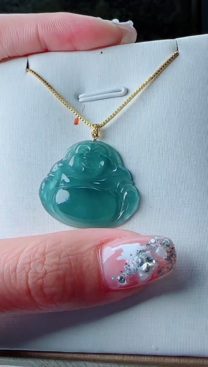 【闪购商品】翡翠颈饰18K金镶嵌佛公多样性随机发其一