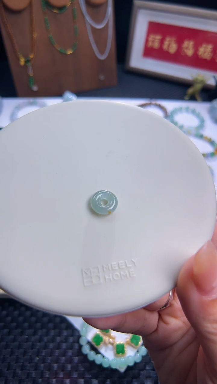 未镶嵌裸石翡翠晴底洒金甜甜圈！种老起光特色料！巨漏！