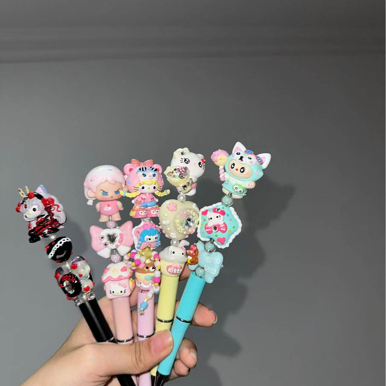 手工DIY配件高颜值触屏卡通按动中性笔