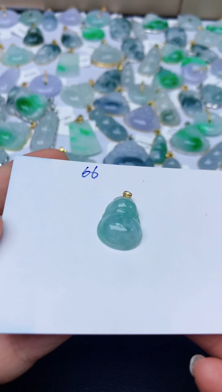 【闪购商品】翡翠颈饰18K金镶嵌天然翡翠A货    