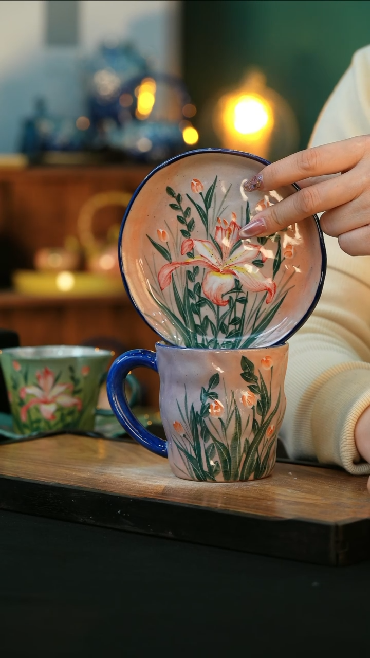 【闪购商品】杯手绘心瓷陶瓷浮力