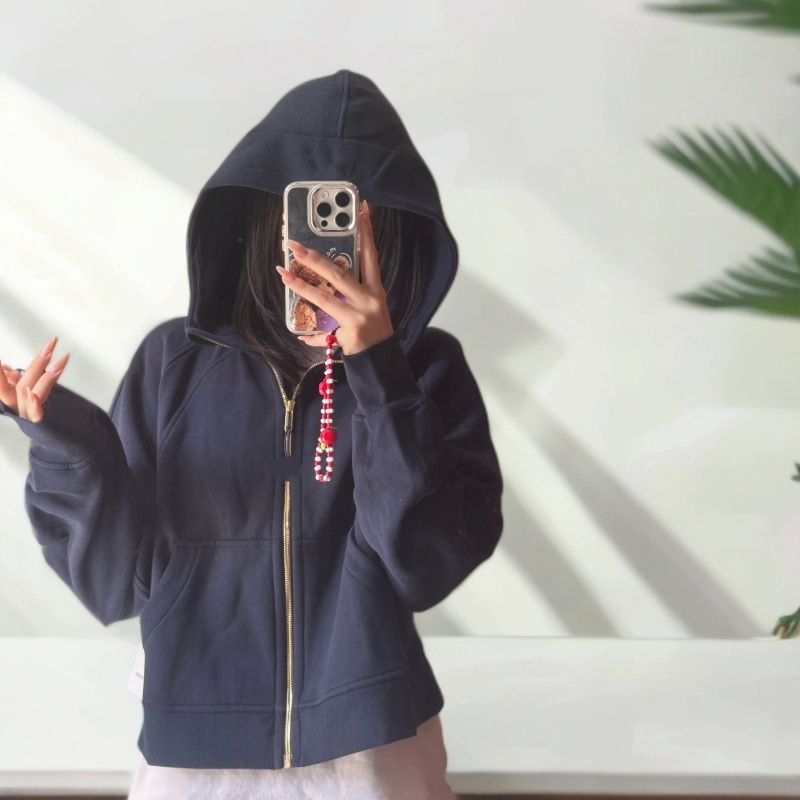 宽松版加绒卫衣拉链连帽休闲时尚一毛毛一样样
