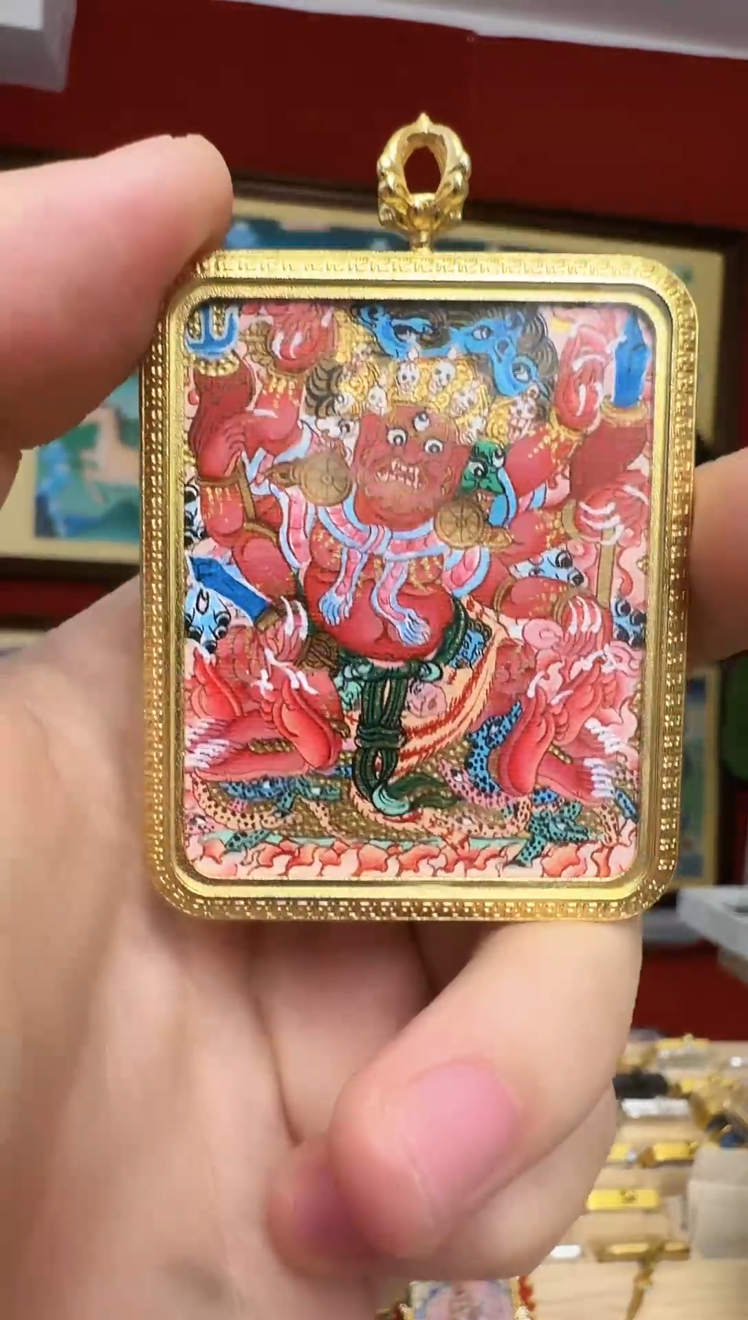 吊坠马头-热贡纯手绘娜娜