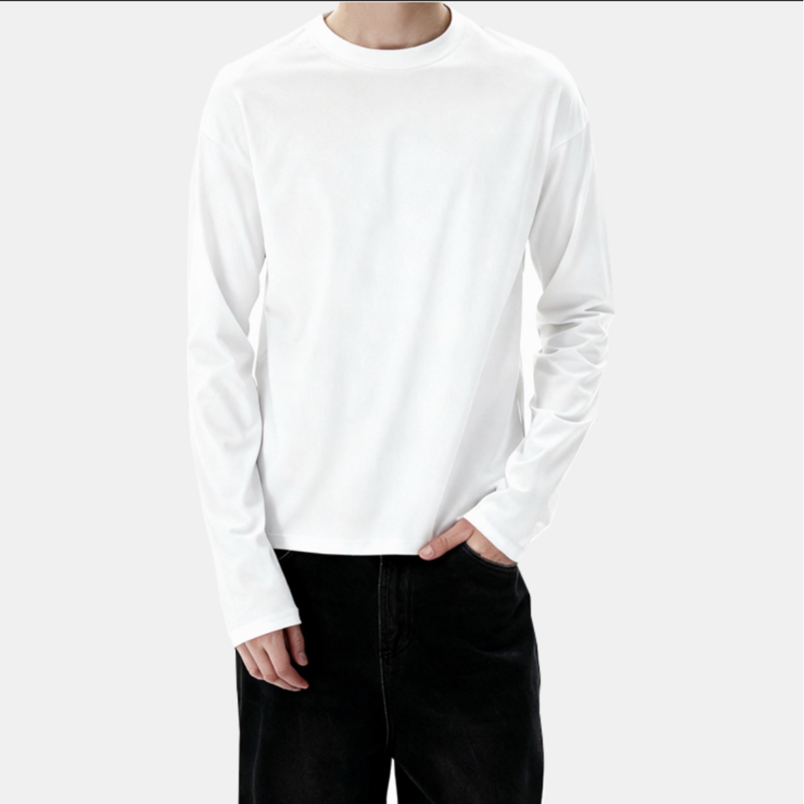 [重磅平口拍一发二]男装秋季打底衫基础运动长袖纯色秋冬T恤
