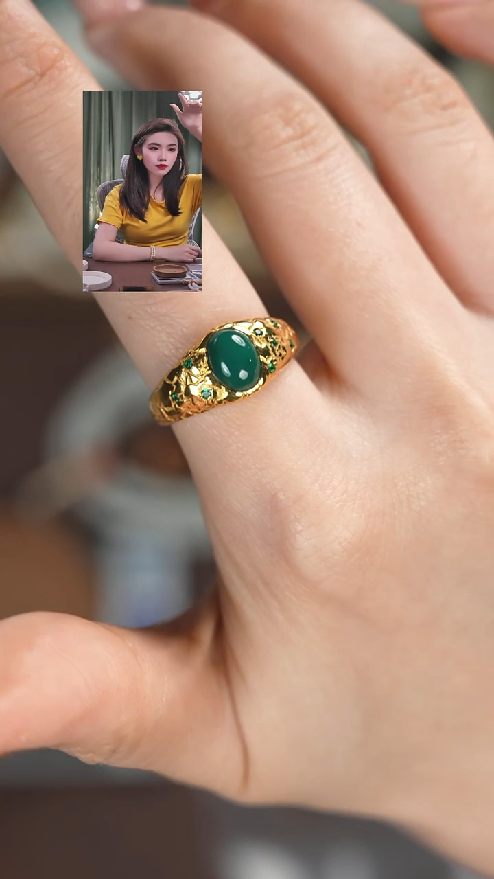 绿松石18K金镶嵌戒指11111111111