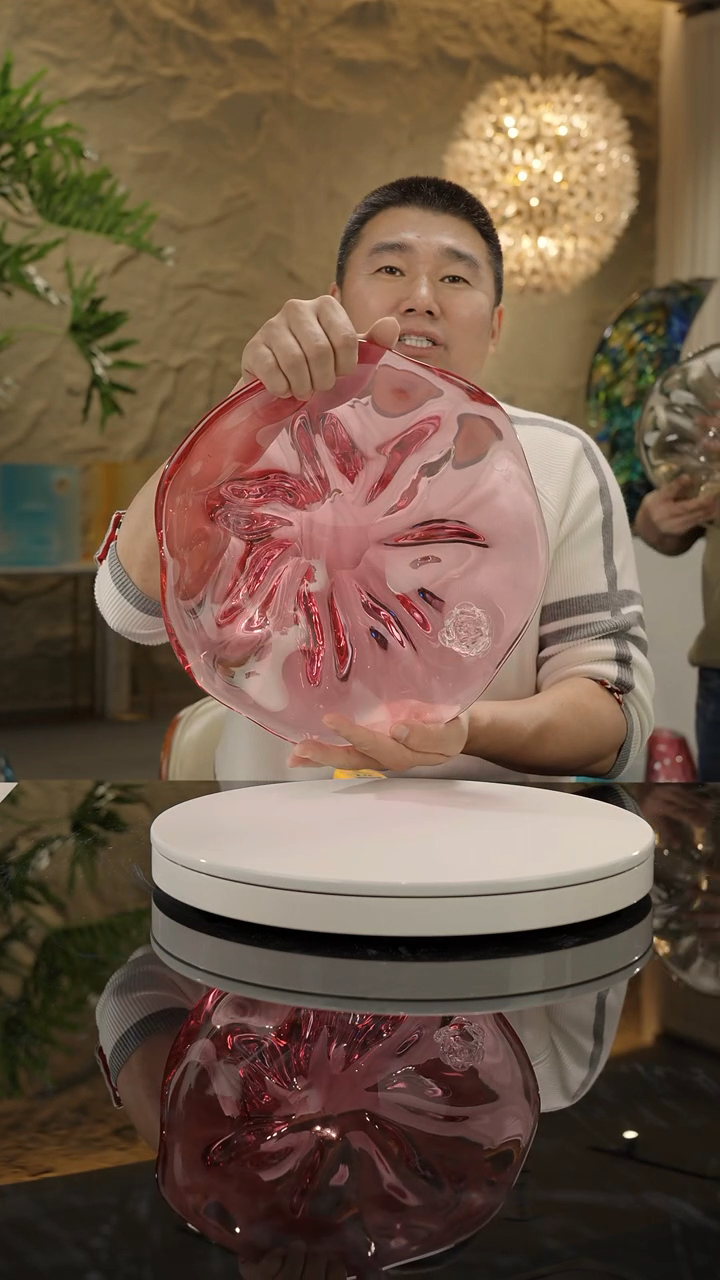 【闪购商品】摆件金红郁金香果盘